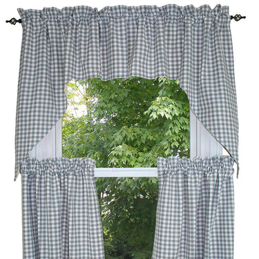 Heritage House Check - Gray & Cream Swag SW640083 - The Fox Decor